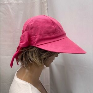 Betmar Hot Pink Wide Brim Sun Hat with Back Bow 100% Cotton